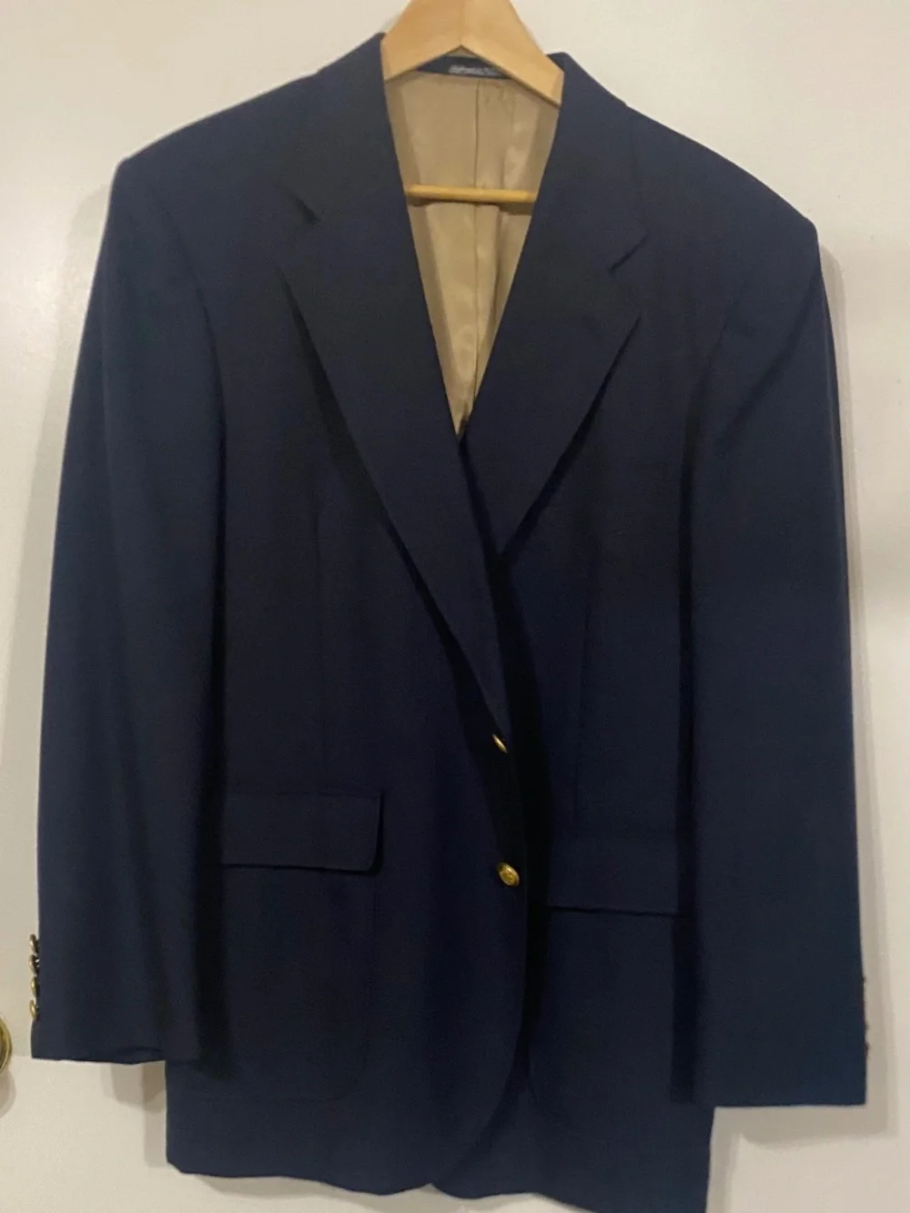 STANLEY BLACKER  MENS WOOL  2 BUTTON JACKET/BLAZER SZ 42R OUTER POCKETS BLUE